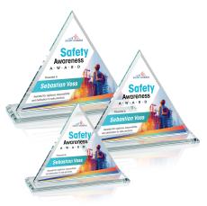 Melton Full Color Starfire Pyramid Crystal Trophy - Custom Trophies