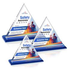 Melton Full Color Blue Pyramid Crystal Trophy - Custom Trophies