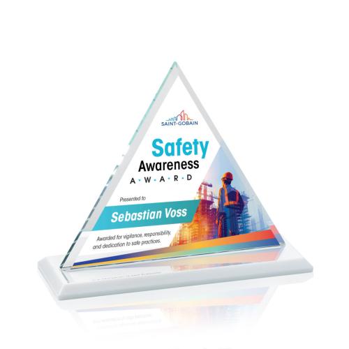 Awards and Plaques - Crystal Trophies - Melton Full Color Fagan Pyramid Crystal Trophy