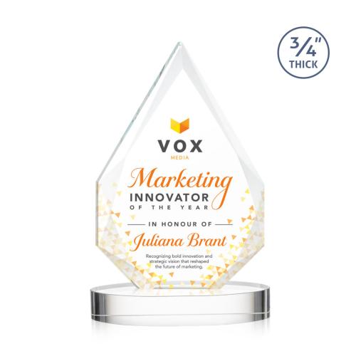 Awards and Plaques - Crystal Trophies - Archer Full Color on Alberton Base Clear Peaks Crystal Trophy