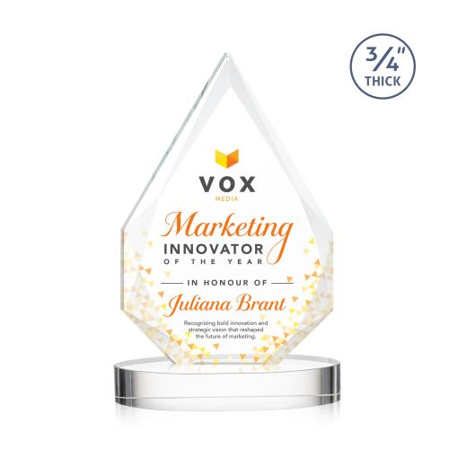 Awards and Plaques - Crystal Trophies - Archer Full Color on Alberton Base Clear Peaks Crystal Trophy
