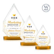 Archer Full Color on Alberton Base Amber Peaks Crystal Trophy - Custom Trophies