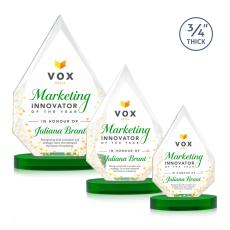 Archer Full Color on Alberton Base Green Peaks Crystal Trophy - Custom Trophies