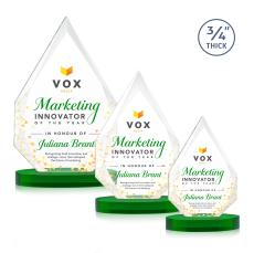 Archer Full Color on Alberton Base Green Peaks Crystal Trophy - Custom Trophies