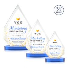 Archer Full Color on Alberton Base Sky Blue Peaks Crystal Trophy - Crystal Trophies