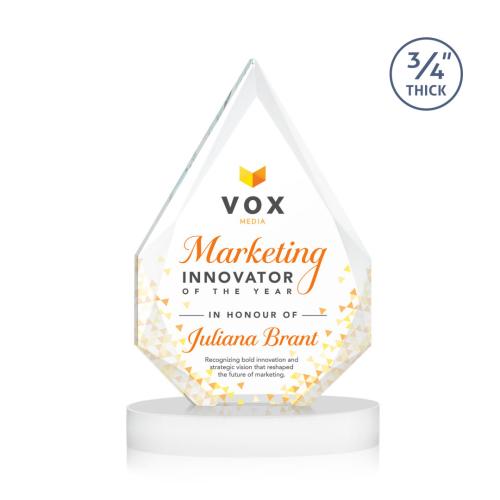 Awards and Plaques - Crystal Trophies - Archer Full Color on Alberton Base Fagan Peaks Crystal Trophy