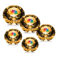 Diamond Full Color Amber Crystal Trophy - Diamond Trophies
