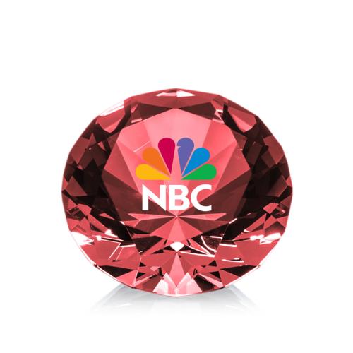 Awards and Plaques - Crystal Trophies - Diamond Full Color Ruby Crystal Trophy