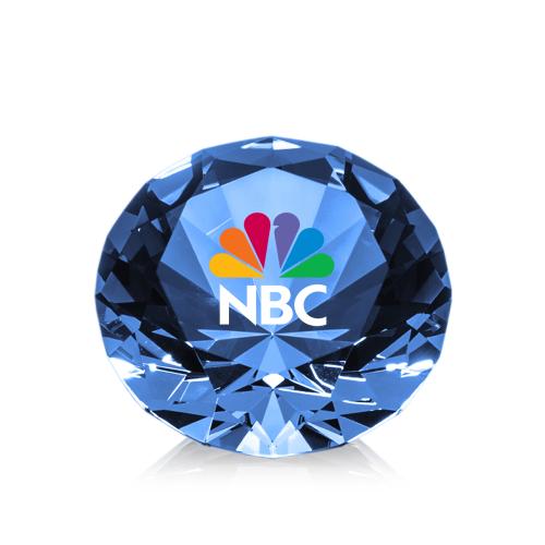 Awards and Plaques - Crystal Trophies - Diamond Full Color Sapphire Crystal Trophy