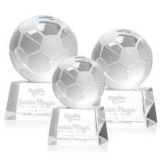 Soccer Ball Globe on Small Base Crystal Trophy - Trophies