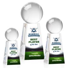 Baseball Full Color Globe on Tall Crystal Trophy - Custom Trophies