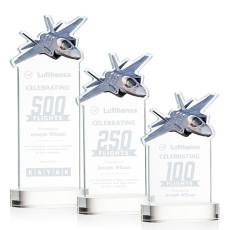 Top Gun on Alberton Base Clear Unique Crystal Trophy - Crystal Trophies