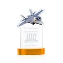 Top Gun on Alberton Base Amber Unique Crystal Trophy