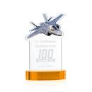 Top Gun on Alberton Base Amber Unique Crystal Trophy