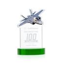Top Gun on Alberton Base Green Unique Crystal Trophy