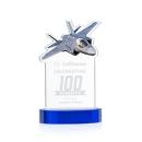 Top Gun on Alberton Base Blue Unique Crystal Trophy