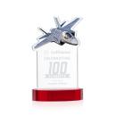 Top Gun on Alberton Base Red Unique Crystal Trophy