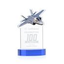 Top Gun on Alberton Base Sky Blue Unique Crystal Trophy
