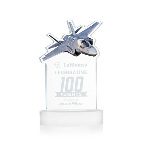 Awards and Plaques - Crystal Trophies - Top Gun on Alberton Base Fagan Unique Crystal Trophy