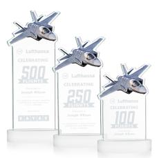 Top Gun on Alberton Base Fagan Unique Crystal Trophy - Crystal Trophies