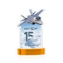 Top Gun Full Color on Alberton Base Amber Unique Crystal Trophy