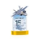 Top Gun Full Color on Alberton Base Gold Unique Crystal Trophy