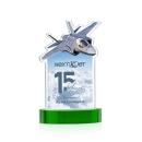 Top Gun Full Color on Alberton Base Green Unique Crystal Trophy