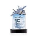 Top Gun Full Color on Alberton Base Black Unique Crystal Trophy