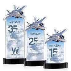 Top Gun Full Color on Alberton Base Black Unique Crystal Trophy - Crystal Trophies