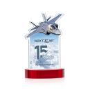 Top Gun Full Color on Alberton Base Red Unique Crystal Trophy