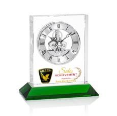 Ashland Full Color Clock on Base - Silver Dial - Crystal Clocks