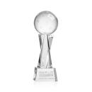 Pickleball on Saldana Base Clear Globe Crystal Trophy
