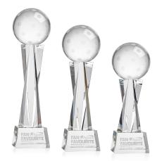 Pickleball on Saldana Base Clear Globe Crystal Trophy - Pickleball Trophies
