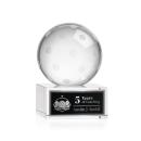 Pickleball Globe on Plated Base Crystal Trophy