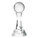Pickleball on Spirale Spire Base Clear Globe Crystal Trophy