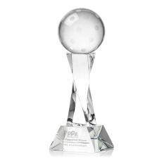 Pickleball on Spirale Spire Base Clear Globe Crystal Trophy - Pickleball Trophies