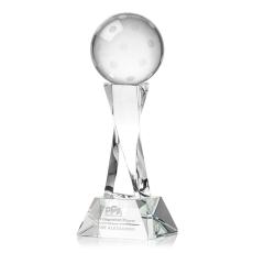 Pickleball on Spirale Spire Base Clear Globe Crystal Trophy - Pickleball Trophies