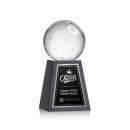 Pickleball Globe on Tall Marble Base Crystal Trophy