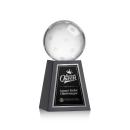 Pickleball Globe on Tall Marble Base Crystal Trophy