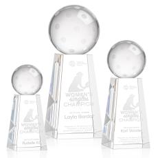 Pickleball Globe on Tall Base Crystal Trophy - Crystal Trophies