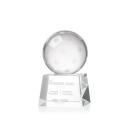 Pickleball Globe on Small Base Crystal Trophy