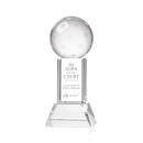 Pickleball on Tower Base Clear Globe Crystal Trophy
