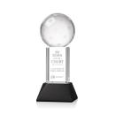 Pickleball on Tower Base Black Globe Crystal Trophy