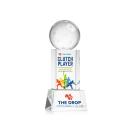 Pickleball Full Color on Belcroft Base Clear Globe Crystal Trophy