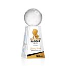 Pickleball Full Color Globe on Tall Base Crystal Trophy