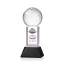 Pickleball Full Color on Tower Base Black Globe Crystal Trophy