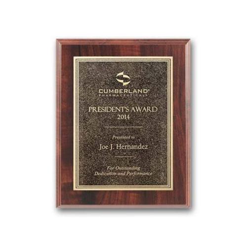 Awards and Plaques - Wall Plaque Awards - Dillon Etch Plaque - Walnut Finish