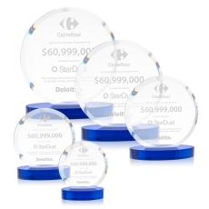 Matlow Blue Circle Crystal Trophy - Crystal Trophies