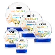 Matlow Full Color Blue Circle Crystal Trophy - Crystal Trophies