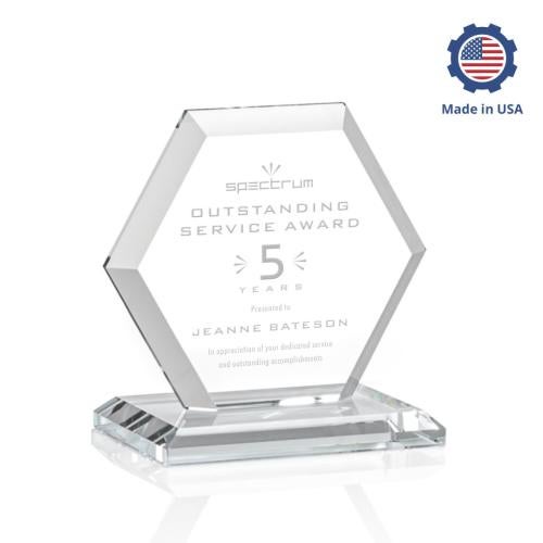 Awards and Plaques - Crystal Trophies - Santos Polygon Crystal Trophy